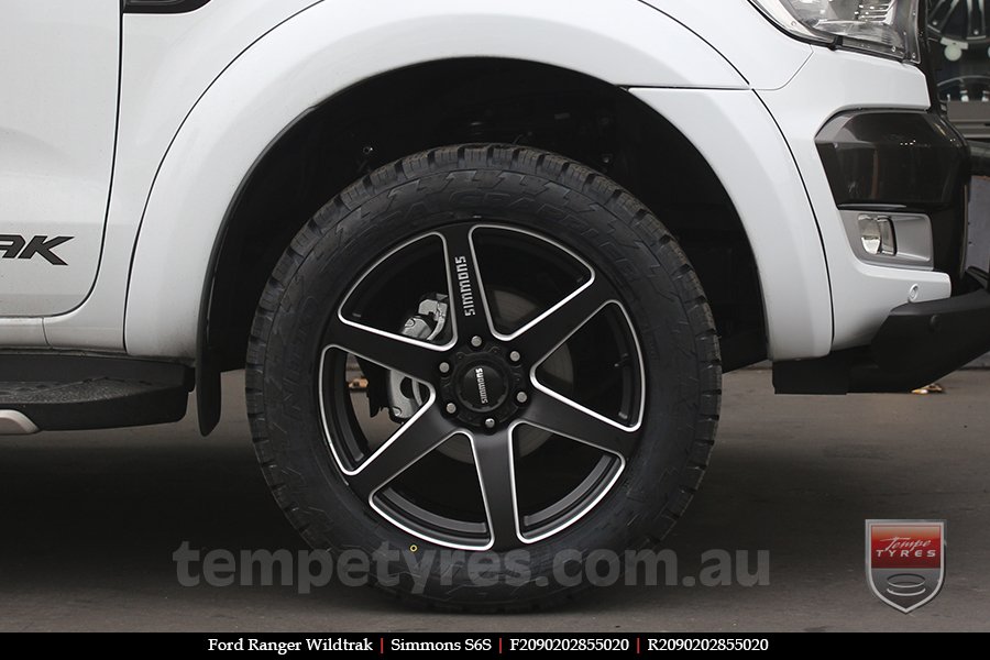 20x9.0 Simmons S6S Matte Black on FORD RANGER WILDTRAK