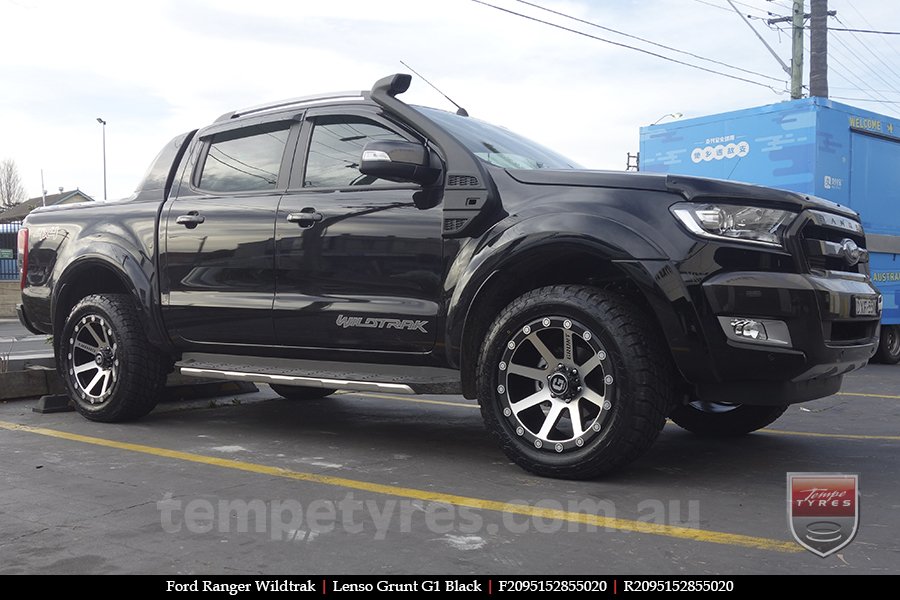 20x9.5 Lenso Grunt G1 Black on FORD RANGER WILDTRAK