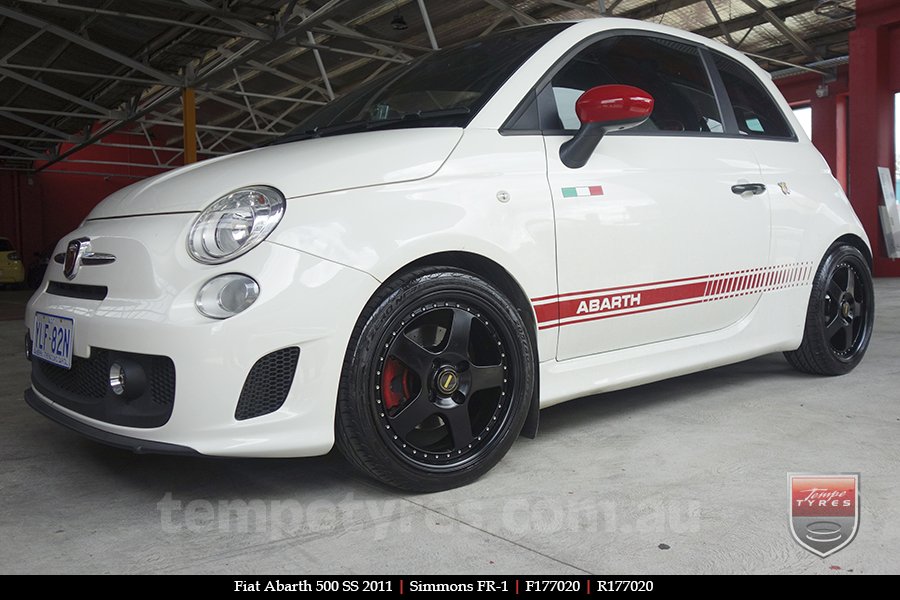 17x7.0 17x8.5 Simmons FR-1 Satin Black on FIAT 500