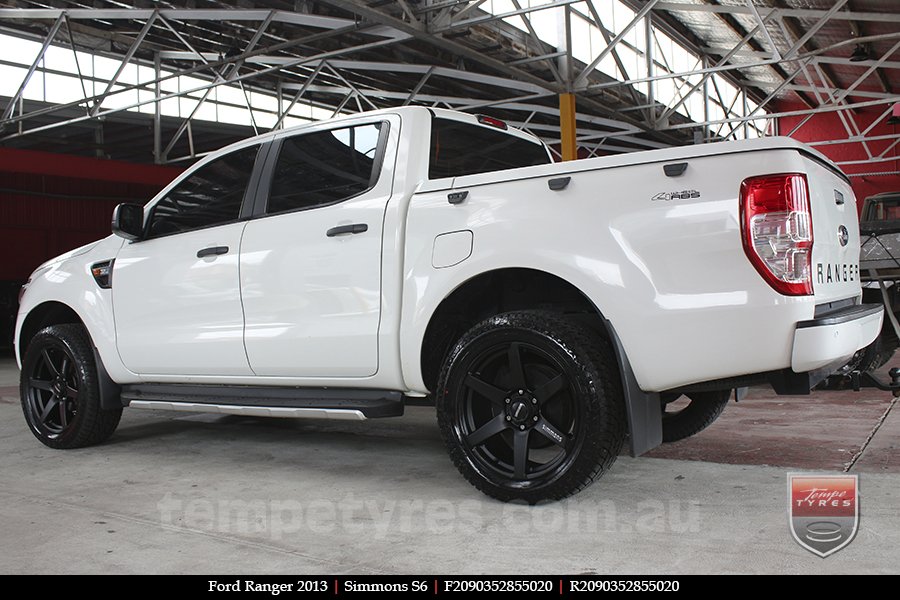 20x9.0 Simmons S6 Matte Black on FORD RANGER