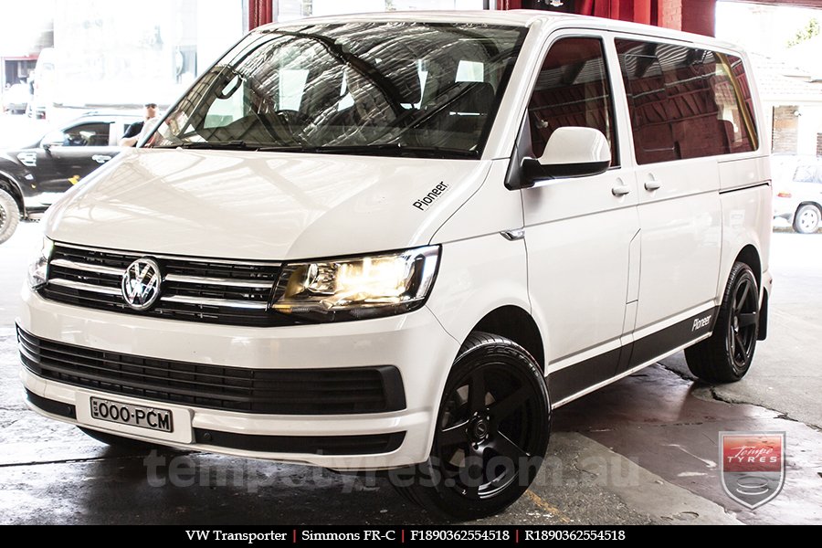 18x8.0 18x9.0 Simmons FR-C Matte Black NCT on VW TRANSPORTER