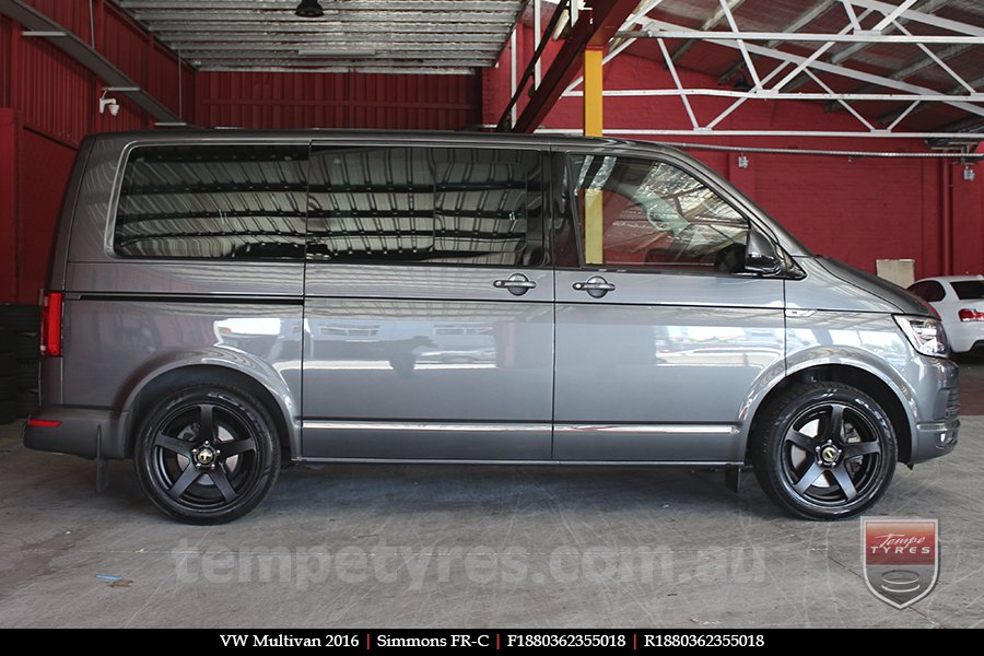 18x8.0 18x9.0 Simmons FR-C Matte Black NCT on VW MULTIVAN