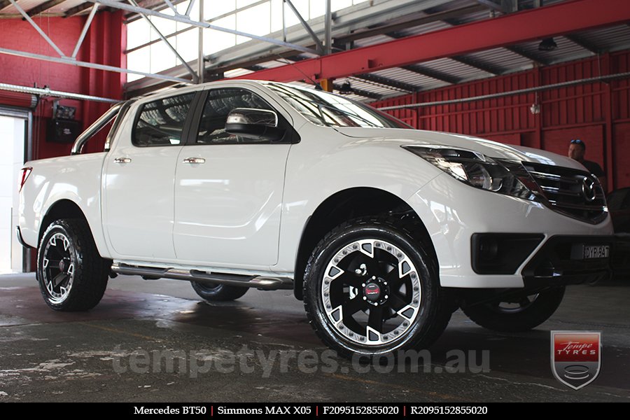 20x9.5 Simmons MAX X05 MBFG on MAZDA BT50