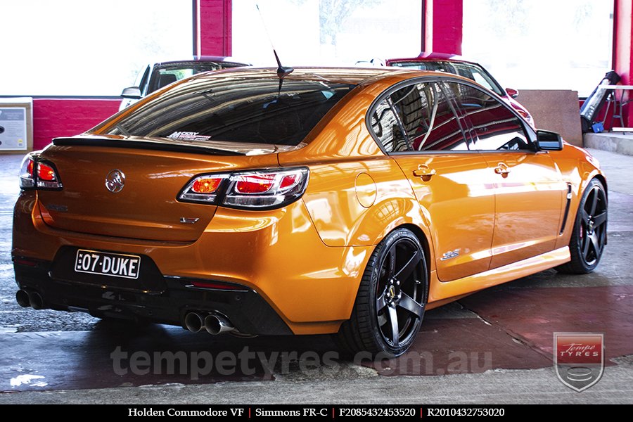 20x8.5 20x10 Simmons FR-C Satin Black NCT on HOLDEN COMMODORE