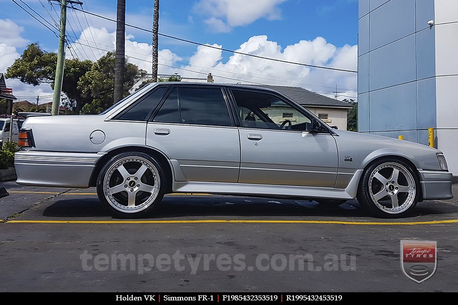 19x8.5 19x9.5 Simmons FR-1 Silver on HOLDEN COMMODORE VK