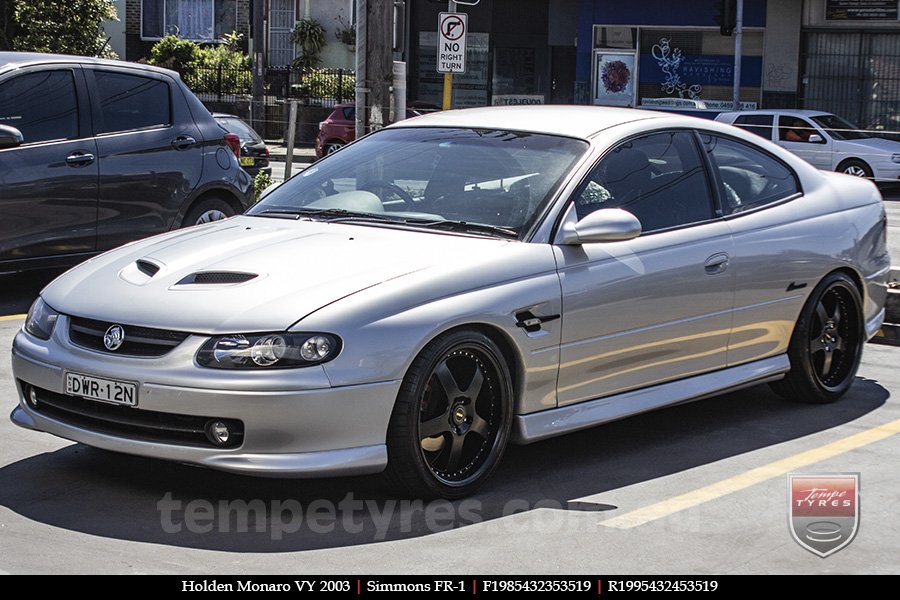 19x8.5 19x9.5 Simmons FR-1 Satin Black on HOLDEN MONARO 