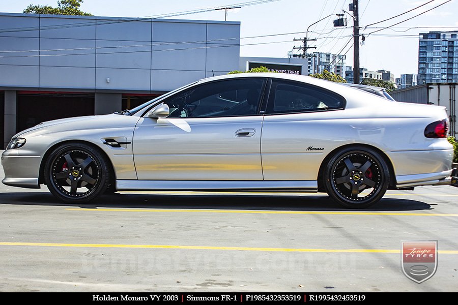 19x8.5 19x9.5 Simmons FR-1 Satin Black on HOLDEN MONARO 