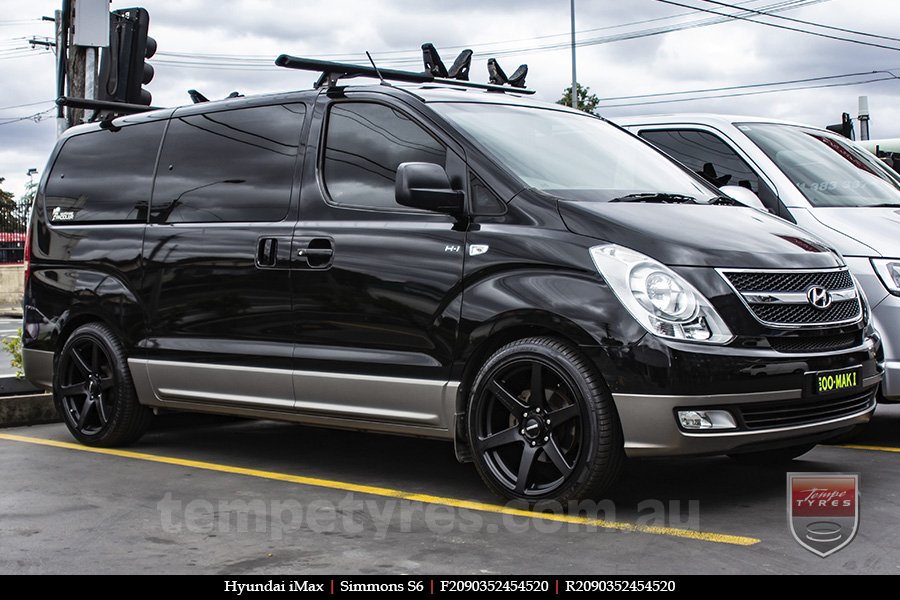 20x9.0 Simmons S6 Matte Black NCT on HYUNDAI iMax