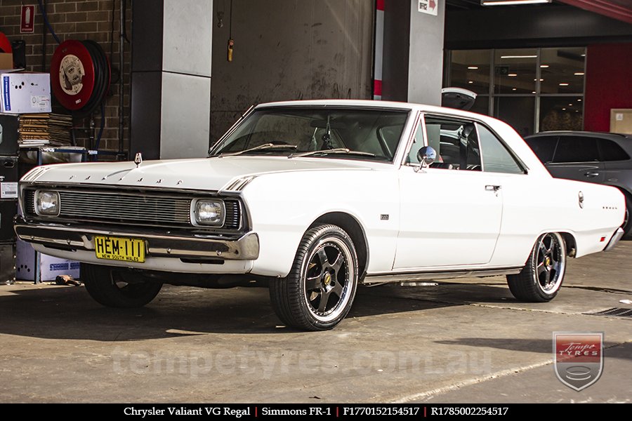 17x7.0 17x8.5 Simmons FR-1 Gloss Black on CHRYSLER VALIANT