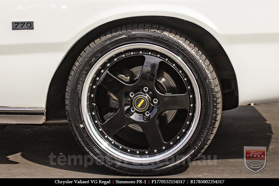 17x7.0 17x8.5 Simmons FR-1 Gloss Black on CHRYSLER VALIANT