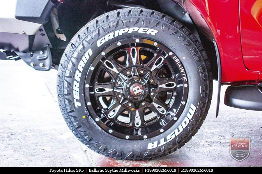 18x9.0 Ballistic Scythe Millworks on TOYOTA HILUX SR5