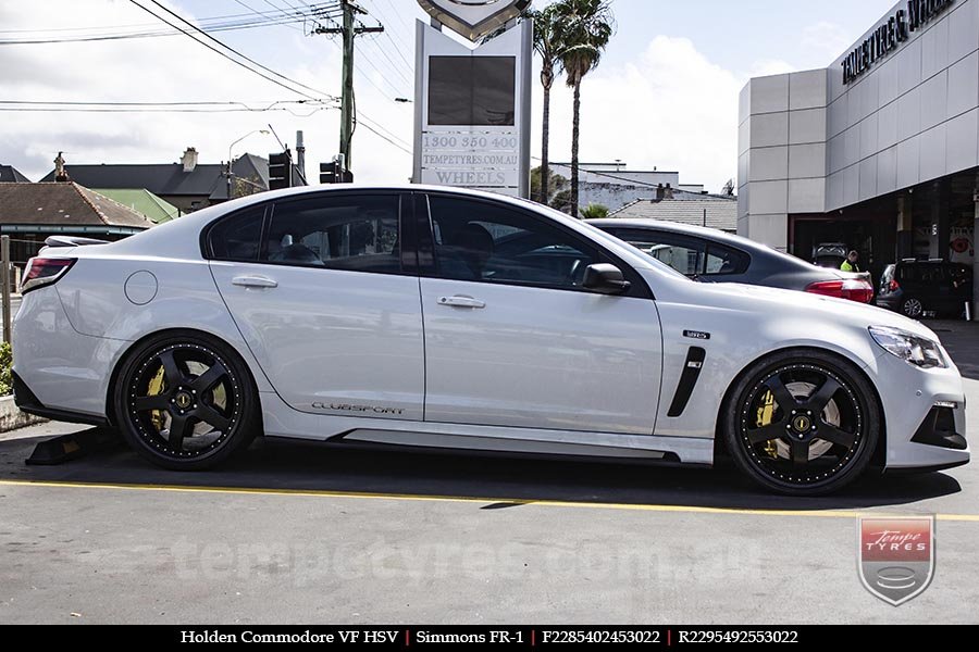 22x8.5 22x9.5 Simmons FR-1 Full Satin Black on HOLDEN COMMODORE