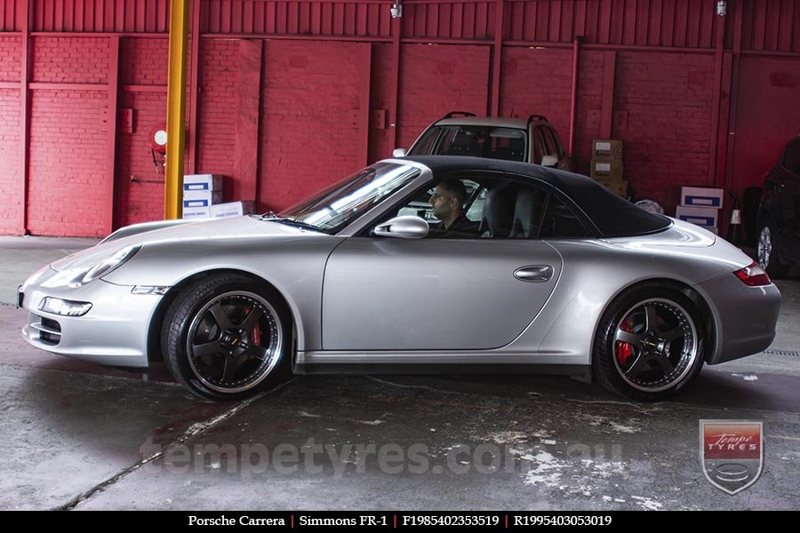 19x8.5 19x9.5 Simmons FR-1 Hyper Dark on PORSCHE CARRERA