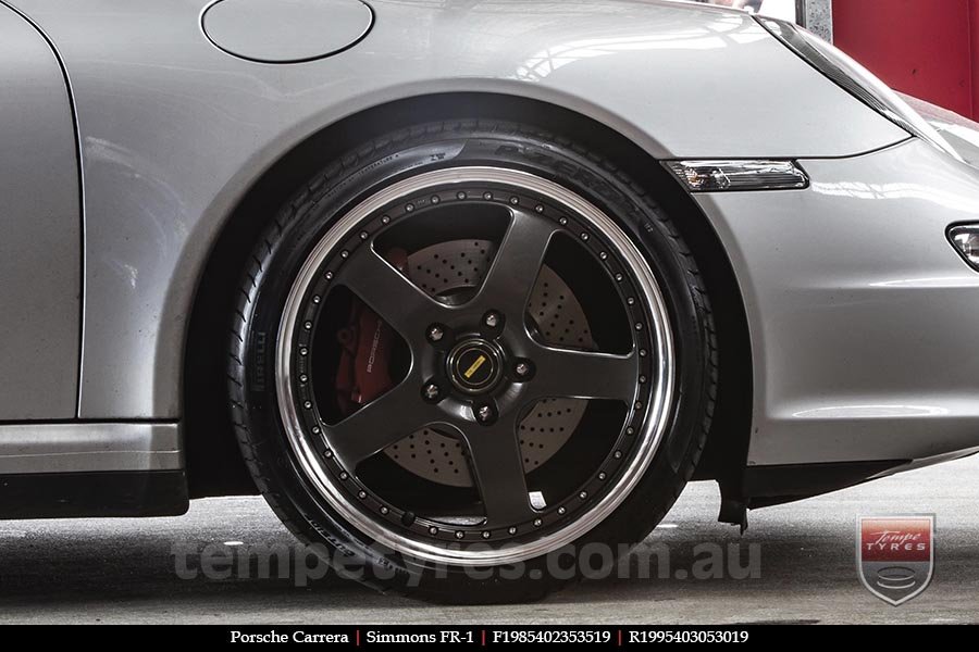 19x8.5 19x9.5 Simmons FR-1 Hyper Dark on PORSCHE CARRERA