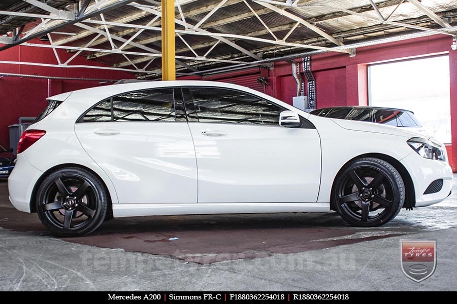 18x8.0 18x9.0 Simmons FR-C Matte Black NCT on MERCEDES A-Class