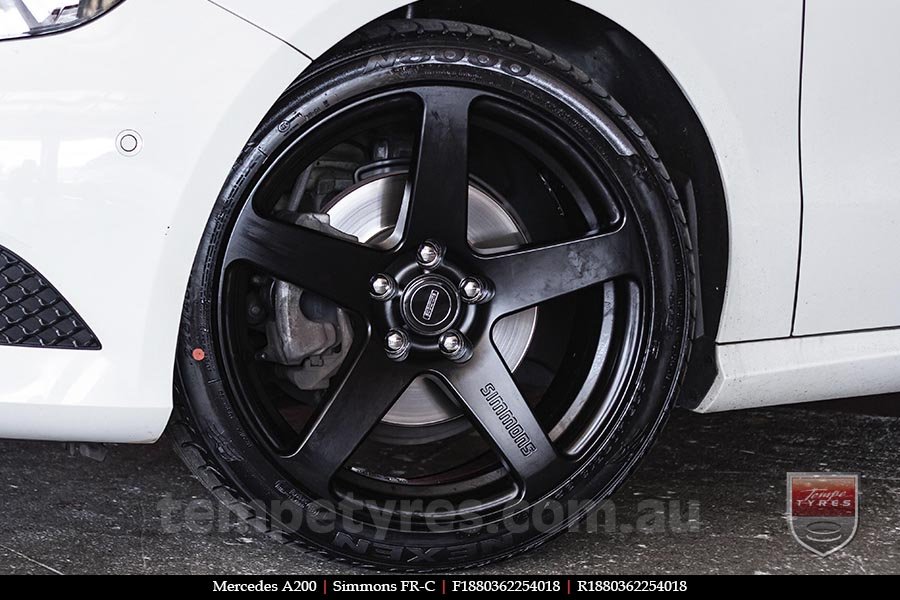 18x8.0 18x9.0 Simmons FR-C Matte Black NCT on MERCEDES A-Class