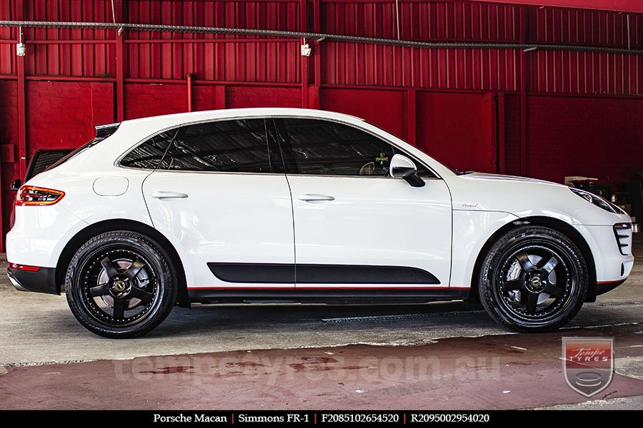 20x8.5 20x9.5 Simmons FR-1 Satin Black on PORSCHE MACAN