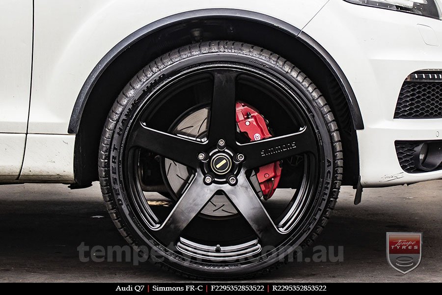 22x9.5 Simmons FR-C Full Satin Black on AUDI Q7