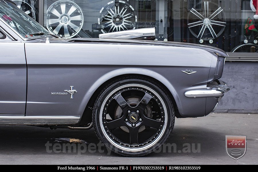 19x7.0 19x8.5 Simmons FR-1 Gloss Black on FORD MUSTANG