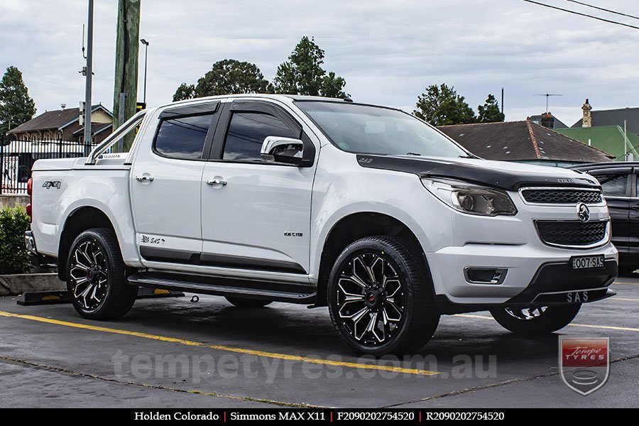 20x9.0 Simmons MAX X11 BKWAA on HOLDEN COLORADO