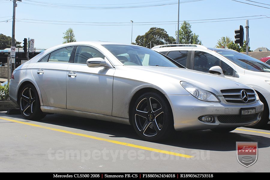 18x8.0 18x9.0 Simmons FR-CS Matte Black Chamfer Edge on MERCEDES CLS-Class