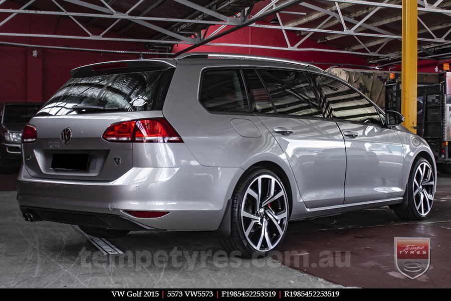 19x8.5 5573 VW5573 Black Machined on VW GOLF