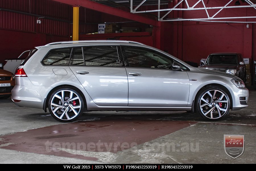 19x8.5 5573 VW5573 Black Machined on VW GOLF