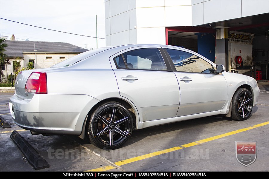 18x8.5 Lenso Jager Craft BKWA on MITSUBISHI 380