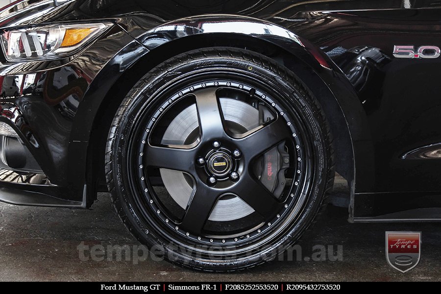 20x8.5 20x9.5 Simmons FR-1 Satin Black on FORD MUSTANG