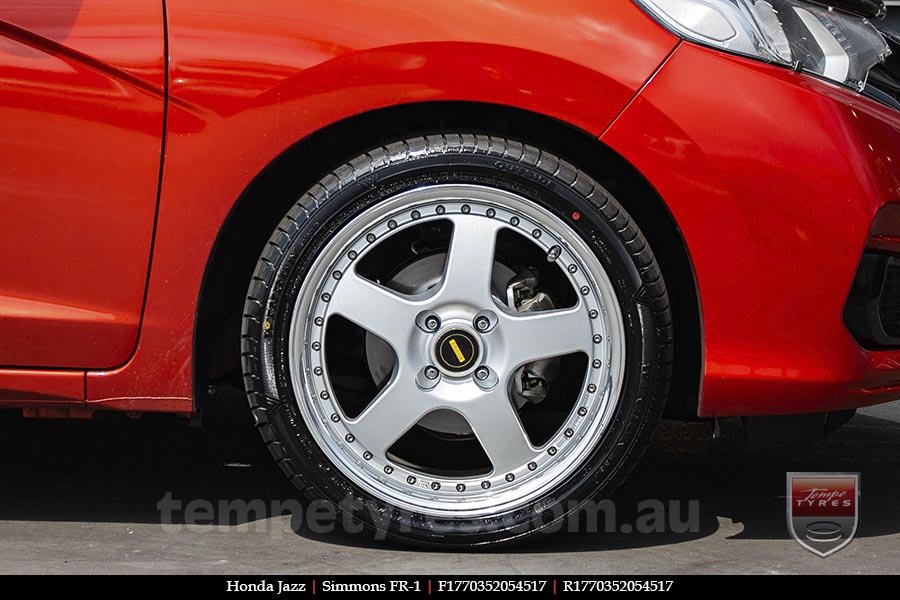 17x7.0 17x8.5 Simmons FR-1 Silver on HONDA JAZZ