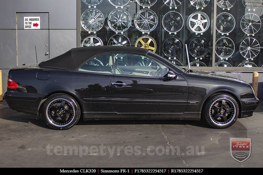 17x8.5 17x9.5 Simmons FR-1 Satin Black on MERCEDES CLK-Class