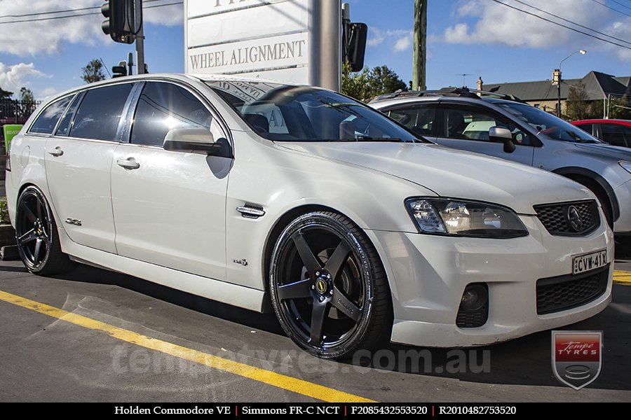 20x8.5 20x10 Simmons FR-C Satin Black NCT on HOLDEN COMMODORE VE