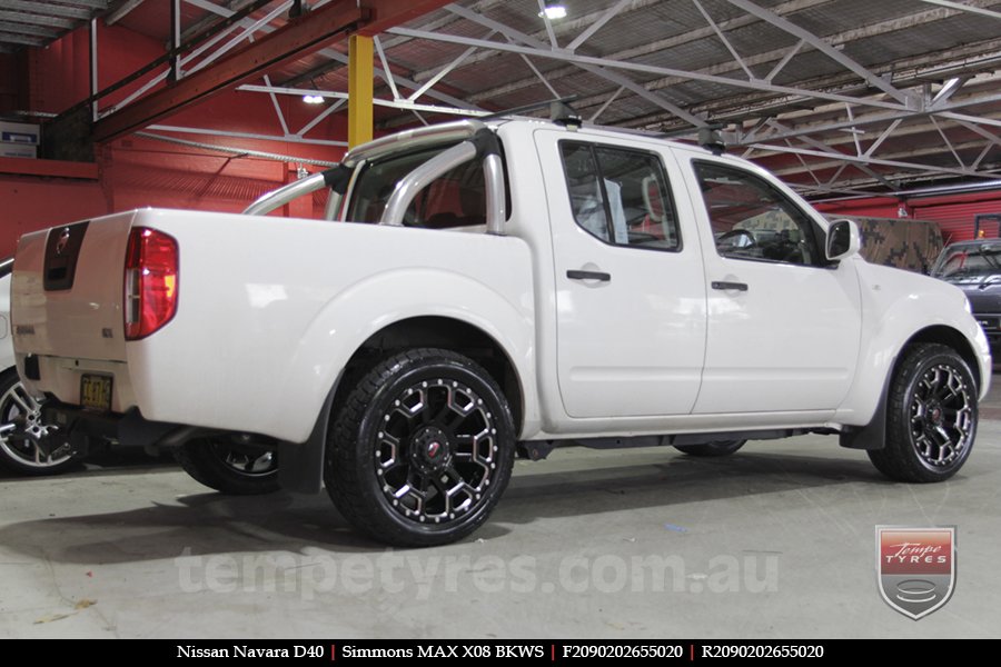 20x9.0 Simmons MAX X08 BKWS on NISSAN NAVARA D40