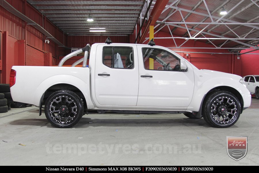 20x9.0 Simmons MAX X08 BKWS on NISSAN NAVARA D40