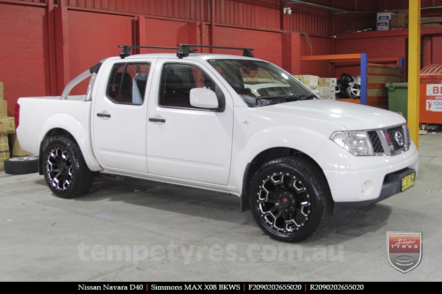 20x9.0 Simmons MAX X08 BKWS on NISSAN NAVARA D40