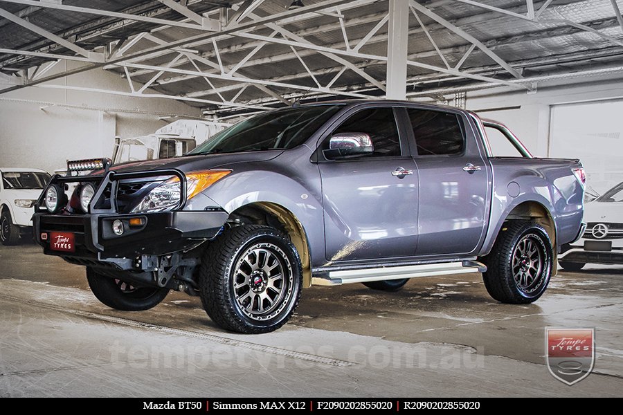 20x9.0 Simmons MAX X12 OBDFW on MAZDA BT50