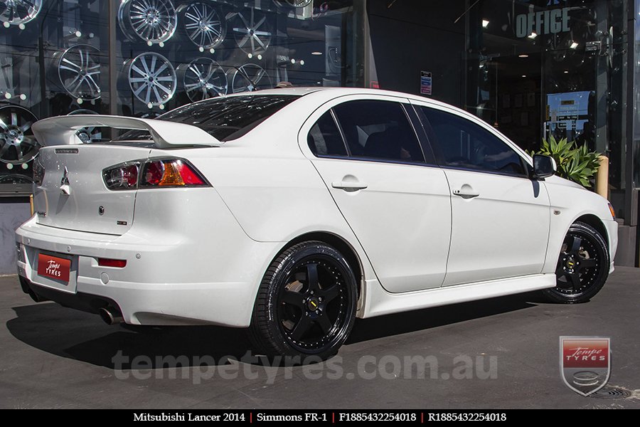 18x8.5 18x9.5 Simmons FR-1 Satin Black on MITSUBISHI LANCER