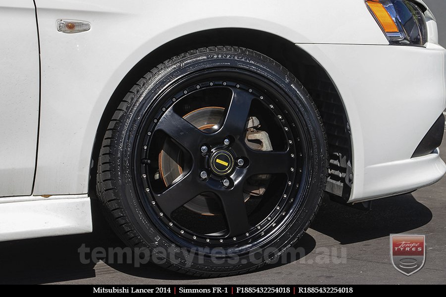 18x8.5 18x9.5 Simmons FR-1 Satin Black on MITSUBISHI LANCER