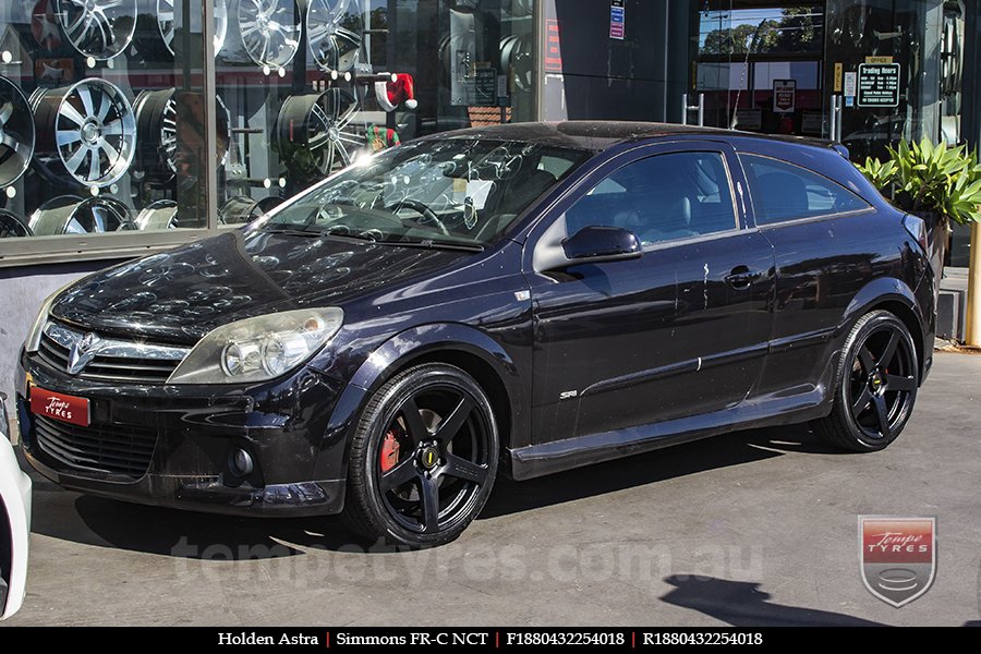 18x8.0 18x9.0 Simmons FR-C Matte Black NCT on HOLDEN ASTRA