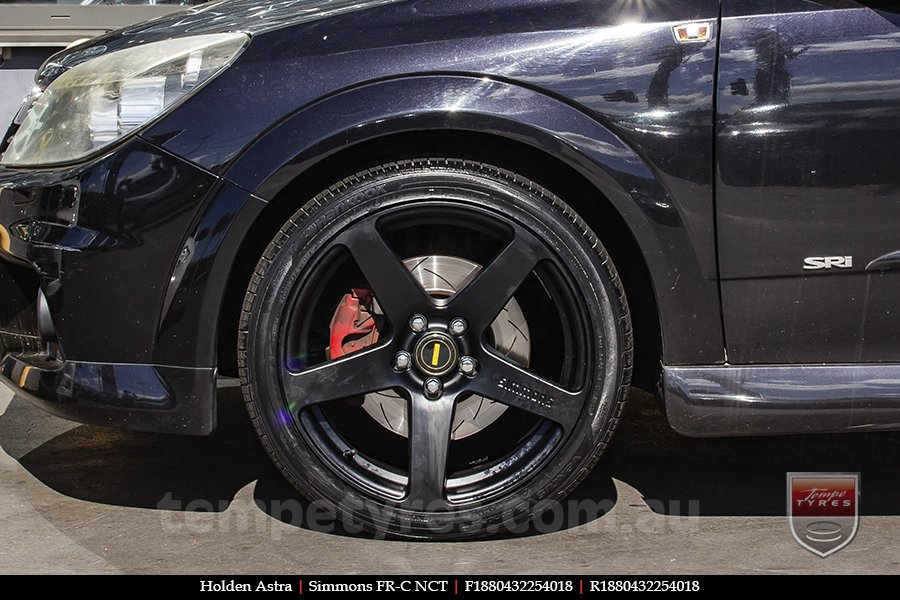 18x8.0 18x9.0 Simmons FR-C Matte Black NCT on HOLDEN ASTRA