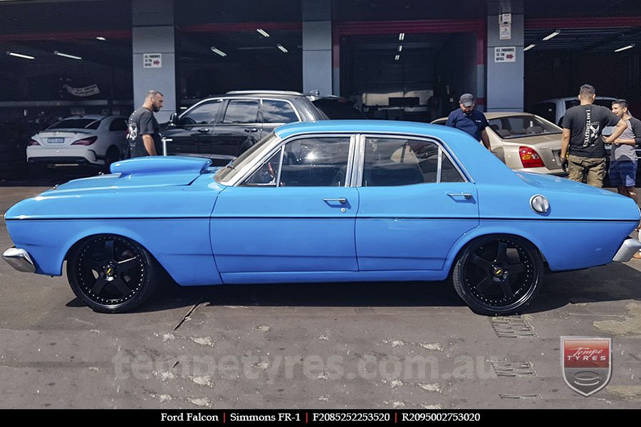 20x8.5 20x9.5 Simmons FR-1 Satin Black on FORD FALCON