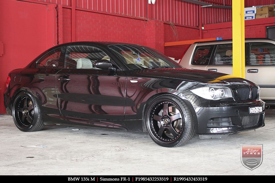 19x8.5 19x9.5 Simmons FR-1 Satin Black on BMW 1 SERIES