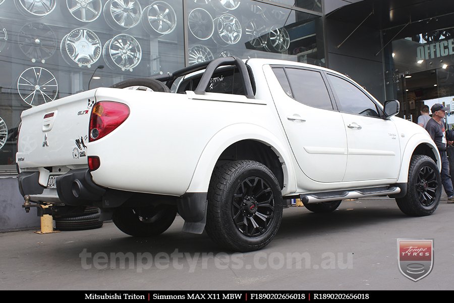 18x9.0 Simmons MAX X11 MBW on MITSUBISHI TRITON