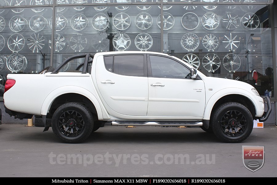 18x9.0 Simmons MAX X11 MBW on MITSUBISHI TRITON