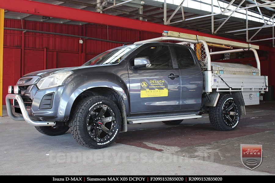 20x9.5 Simmons MAX X05 DCFOY on ISUZU D-MAX 