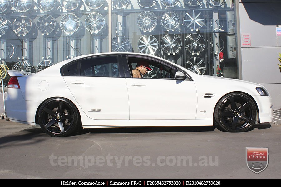 20x8.5 20x10 Simmons FR-C Satin Black NCT on HOLDEN COMMODORE