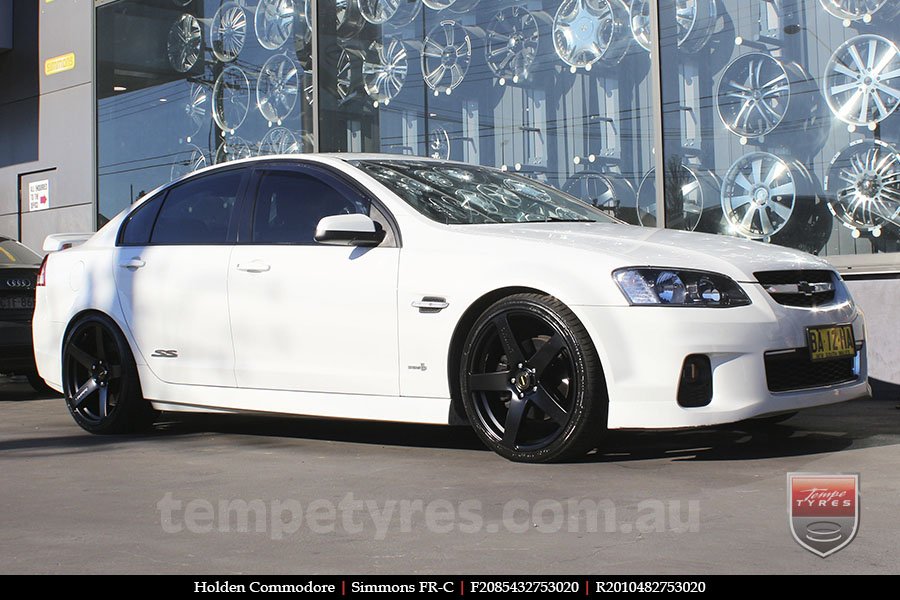 20x8.5 20x10 Simmons FR-C Satin Black NCT on HOLDEN COMMODORE