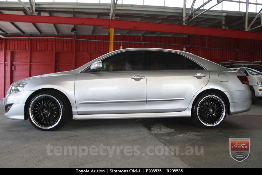 20x8.5 20x9.5 Simmons OM-1 Gloss Black on TOYOTA AURION
