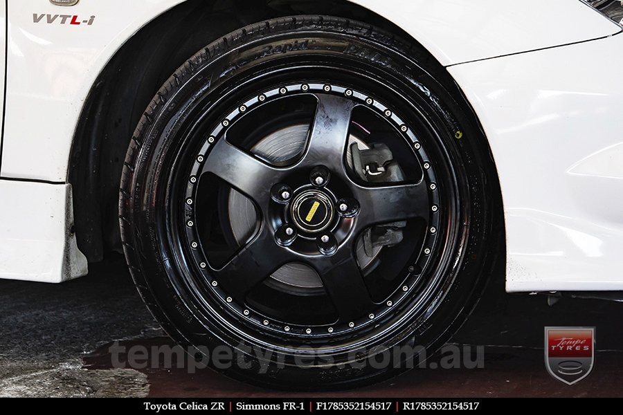 17x8.5 17x9.5 Simmons FR-1 Satin Black on TOYOTA CELICA