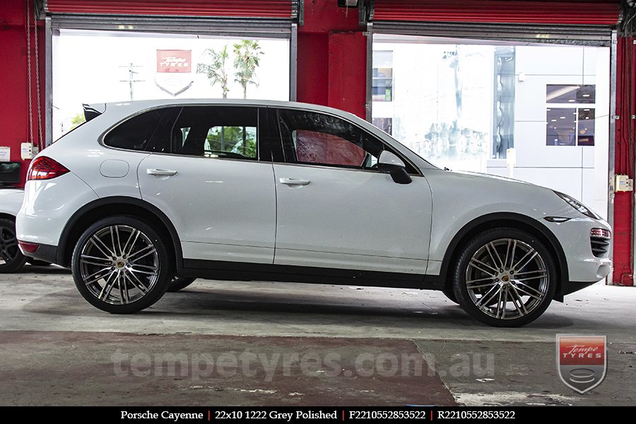 22x10 1222 Grey Polished on PORSCHE CAYENNE